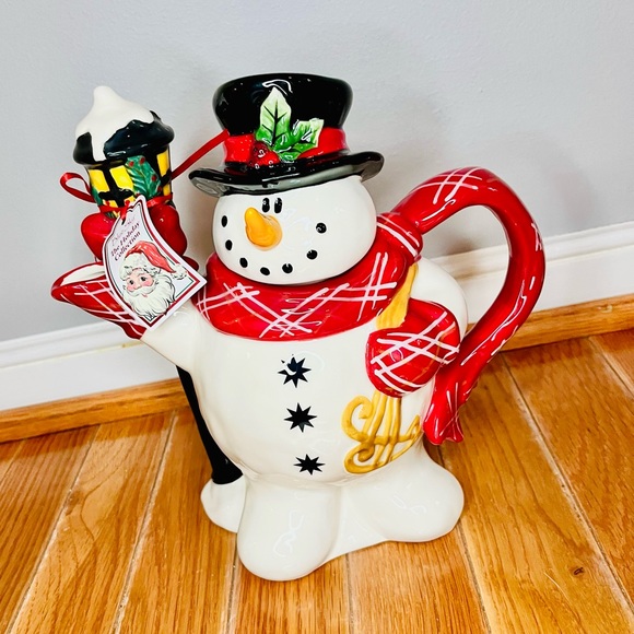 New Blue Sky Snowman Teapot - Picture 4 of 10